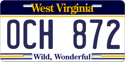 WV license plate OCH872