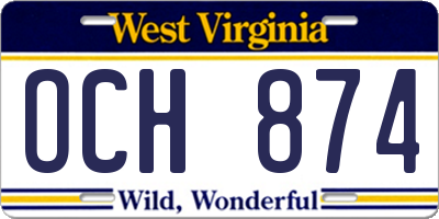 WV license plate OCH874