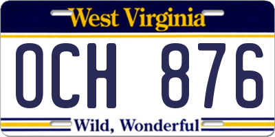 WV license plate OCH876