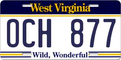 WV license plate OCH877