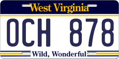 WV license plate OCH878