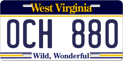 WV license plate OCH880