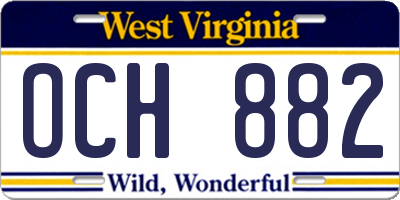 WV license plate OCH882