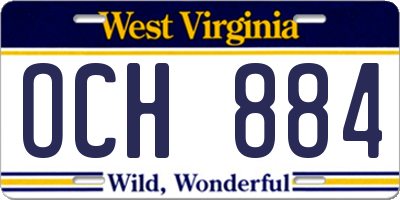 WV license plate OCH884