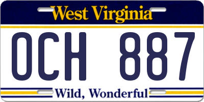 WV license plate OCH887