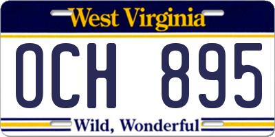 WV license plate OCH895