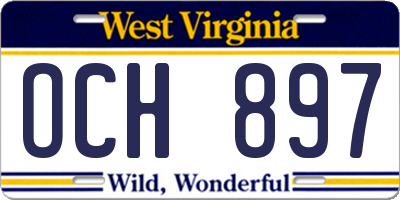 WV license plate OCH897