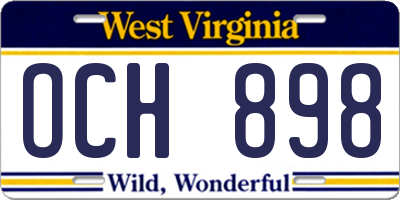 WV license plate OCH898