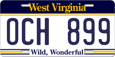 WV license plate OCH899