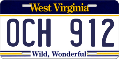 WV license plate OCH912