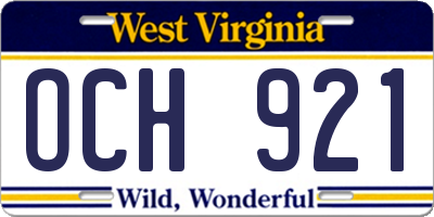 WV license plate OCH921