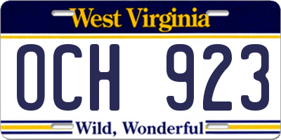 WV license plate OCH923
