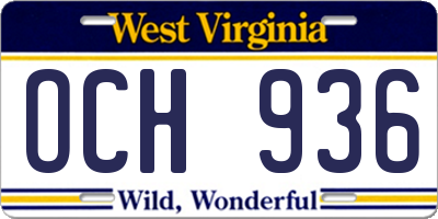 WV license plate OCH936