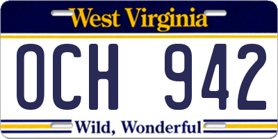WV license plate OCH942