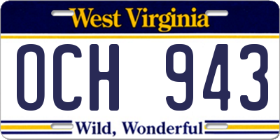 WV license plate OCH943