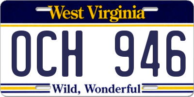 WV license plate OCH946