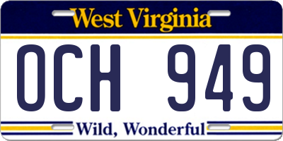 WV license plate OCH949
