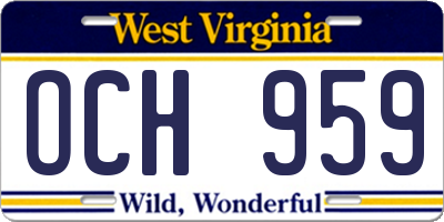 WV license plate OCH959