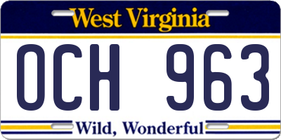 WV license plate OCH963