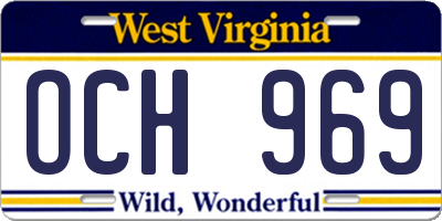 WV license plate OCH969