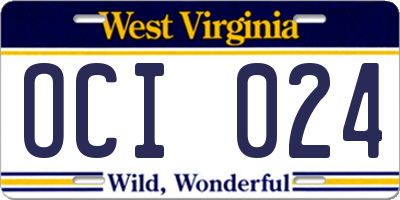WV license plate OCI024