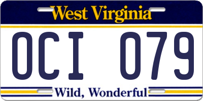 WV license plate OCI079