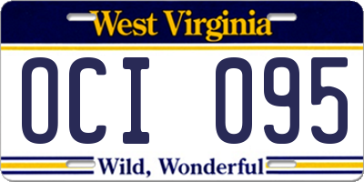WV license plate OCI095