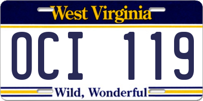 WV license plate OCI119