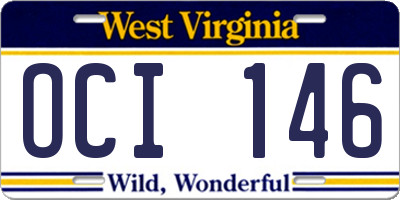 WV license plate OCI146