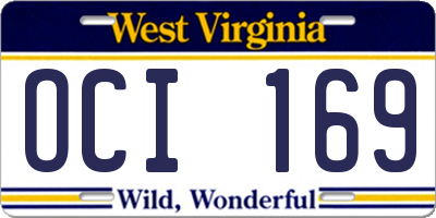 WV license plate OCI169