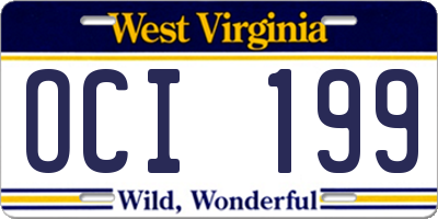 WV license plate OCI199