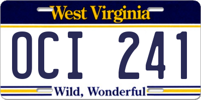 WV license plate OCI241