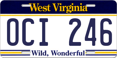 WV license plate OCI246