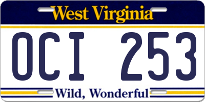 WV license plate OCI253