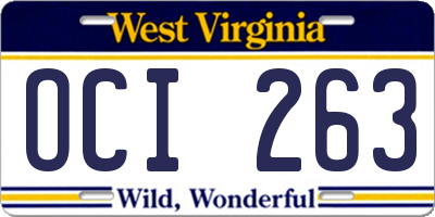 WV license plate OCI263