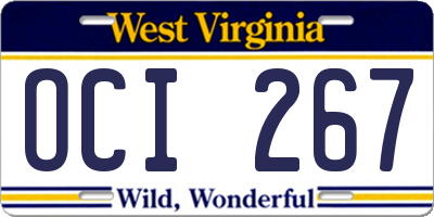 WV license plate OCI267
