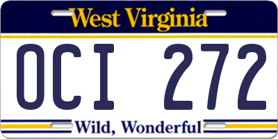 WV license plate OCI272