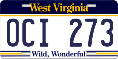 WV license plate OCI273
