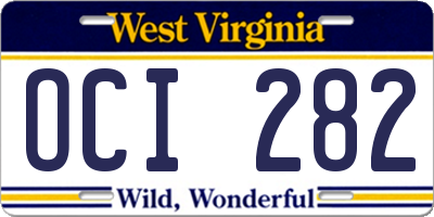 WV license plate OCI282