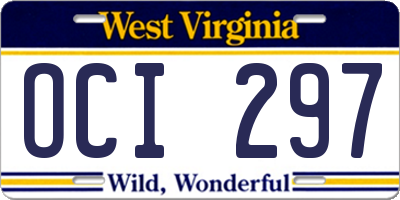 WV license plate OCI297