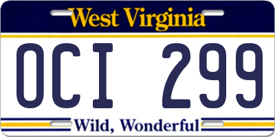 WV license plate OCI299