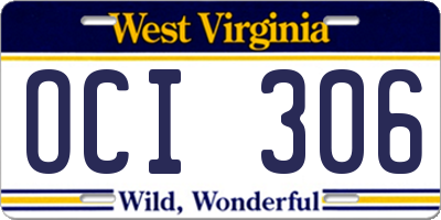 WV license plate OCI306