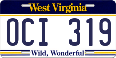 WV license plate OCI319
