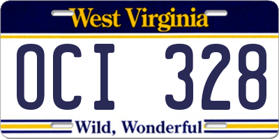 WV license plate OCI328