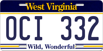 WV license plate OCI332