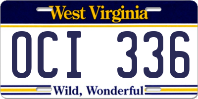 WV license plate OCI336