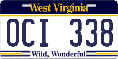 WV license plate OCI338
