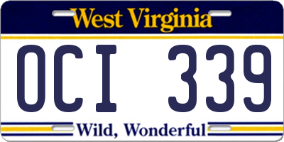 WV license plate OCI339