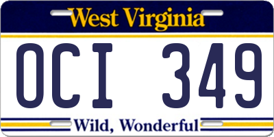 WV license plate OCI349