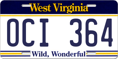 WV license plate OCI364